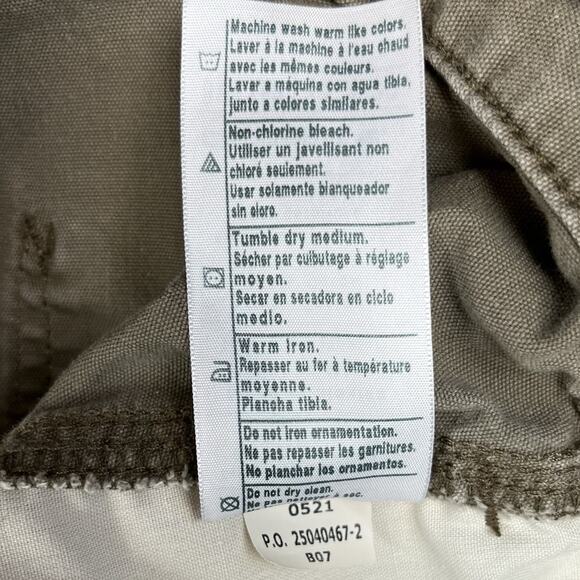 Carhartt Mens Canvas Loose Fit Work Dungaree Khaki 38x20 Rugged Workwear Outdoor - Picture 11 of 12